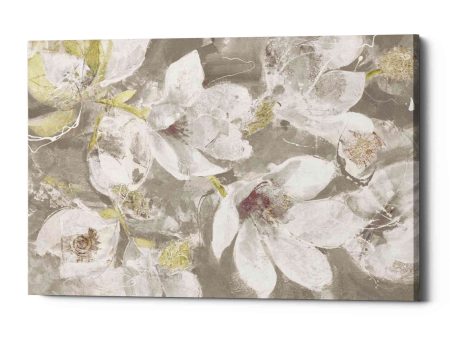 Magnolias in Bloom Greige  by Albena Hristova, Canvas Wall Art Cheap