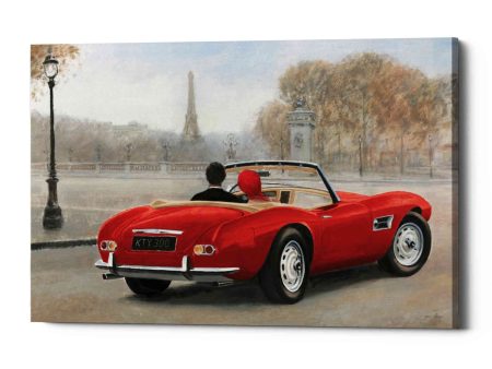 A Ride in Paris III Red Car  by Marco Fabiano, Canvas Wall Art Supply