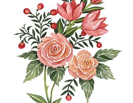 CIN3385 - Botanical Roses - 12x16 For Sale